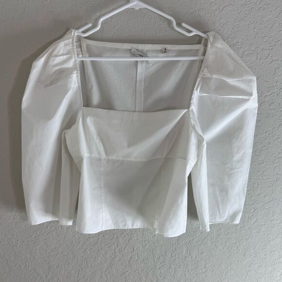 Vince White Square Neck Blouse Size 8 - Picture 7 of 14